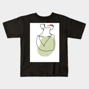 Minimal Line Drawing Woman Neck Kids T-Shirt